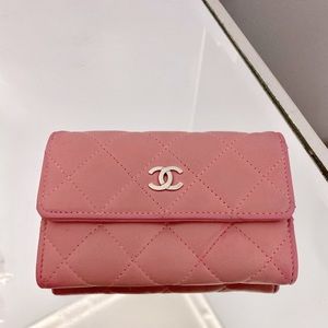 Authentic Chanel Wallet Chanel Card Holder Chanel Coin Purse Chanel Pink Bag